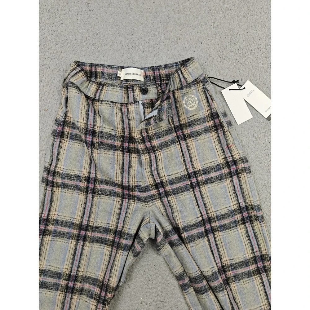 Honor The Gift Pants Mens XS Blue Plaid Flannel Elastic Waist Trouser WHTG210313